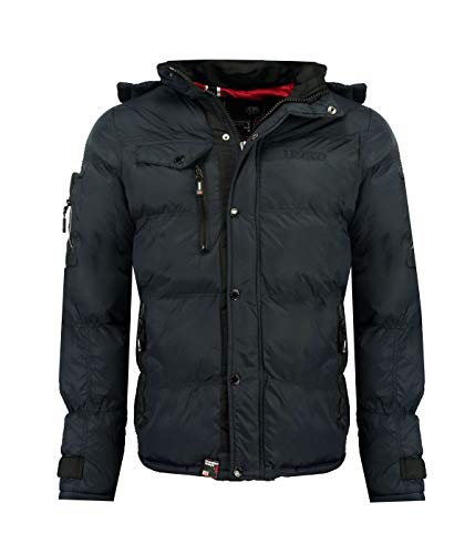 Geographical Norway Winter Jacke Steppjacke Outdoor Parka Warme Jacke Kapuzenjacke, Farbe:Navy, Größe:3XL von Geographical Norway