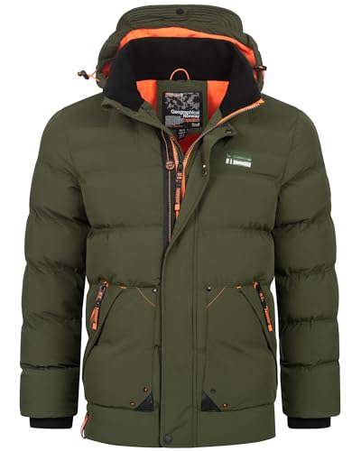 Geographical Norway Herren Winter Jacke warm gefüttert Parka Steppjacke Outdoor gesteppt, Farbe:KAKI, Größe:S von Geographical Norway