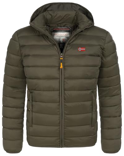 Geographical Norway Herren Winter Jacke warm gefüttert Parka Steppjacke Outdoor gesteppt, Farbe:KAKI, Größe:XXL von Geographical Norway