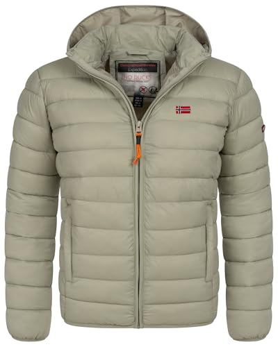 Geographical Norway Herren Winter Jacke warm gefüttert Parka Steppjacke Outdoor gesteppt, Farbe:SAUGE, Größe:S von Geographical Norway