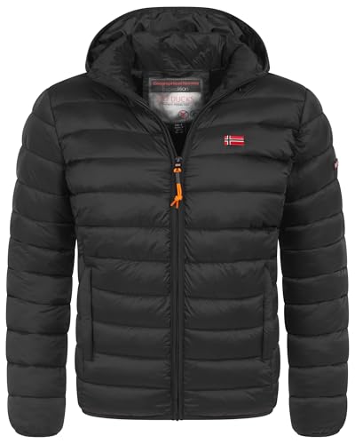 Geographical Norway Herren Winter Jacke warm gefüttert Parka Steppjacke Outdoor gesteppt, Farbe:Schwarz, Größe:XL von Geographical Norway