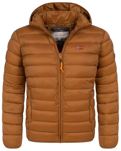 Geographical Norway Herren Winter Jacke warm gefüttert Parka Steppjacke Outdoor gesteppt, Farbe:camel, Größe:L von Geographical Norway