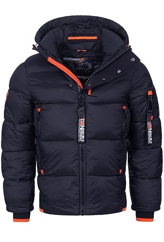 Geographical Norway Herren Winter Jacke warm gefüttert Parka Steppjacke Outdoor gesteppt Neu Warm gesteppt FvS Production H-H, Farbe:Navy, Größe:L von Geographical Norway