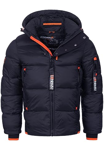 Geographical Norway Herren Winter Jacke warm gefüttert Parka Steppjacke Outdoor gesteppt Neu Warm gesteppt PUFFER FvS Production H-H, Farbe:Navy, Größe:S von Geographical Norway