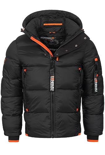 Geographical Norway Herren Winter Jacke warm gefüttert Parka Steppjacke Outdoor gesteppt Neu Warm gesteppt PUFFER FvS Production H-H, Farbe:Schwarz, Größe:S von Geographical Norway