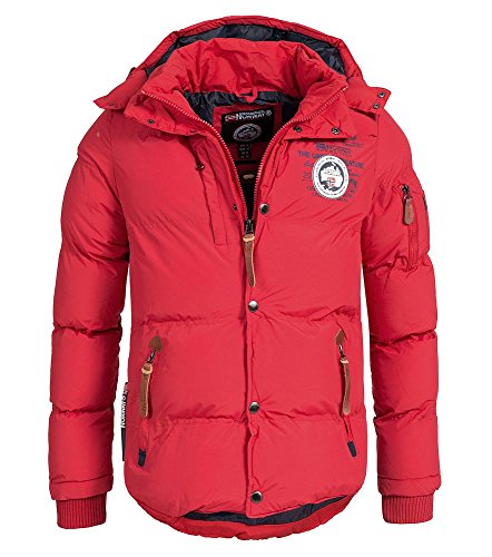 Geographical Norway Herren Winter Steppjacke Parka Verveine Kapuze red M von Geographical Norway