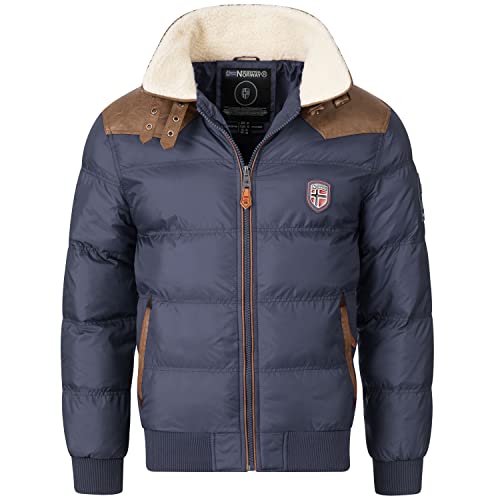 Geographical Norway Herren Winterjacke Abram Navy -6XL - mit UD Beanie von Geographical Norway