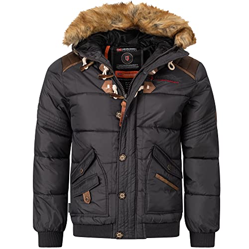 Geographical Norway Herren Winterjacke Belphegore Darkgrey -L - mit UD Beanie von Geographical Norway