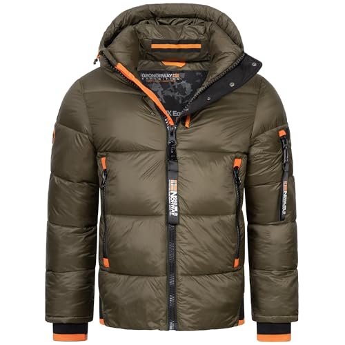 Geographical Norway Herren Winterjacke Calix Kaki -S - mit UD Beanie von Geographical Norway