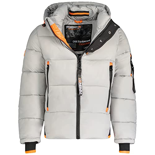 Geographical Norway Herren Winterjacke Calix Light Grey -S - mit UD Beanie von Geographical Norway