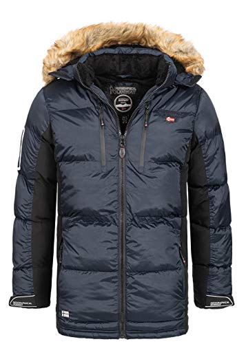 Geographical Norway Herren Winterjacke Jacke Parka Wanderjacke Herren Jacken Warm Parka Softshell Jacke Outdoorjacken Kurz-Mantel Kapuze H-261 Navy XL von Geographical Norway