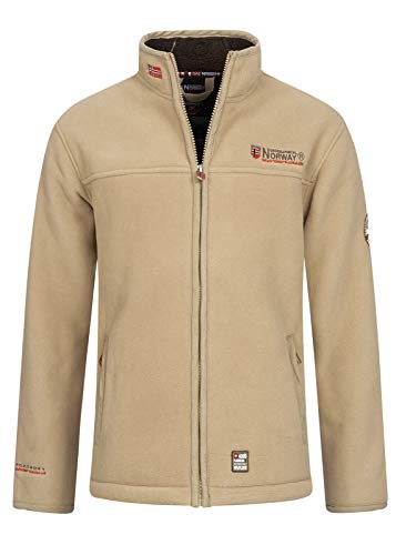 Geographical Norway Herren Polar Fleece Jacke Zip Embro & Patches WR146H/GN Größe M Farbe camel von Geographical Norway