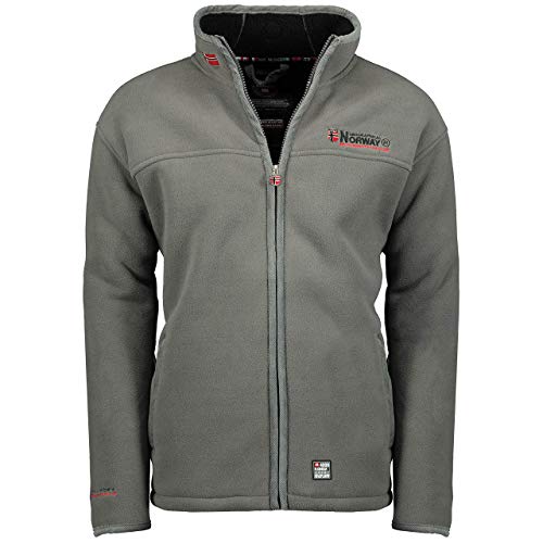 Geographical Norway Herren Polar Fleece Jacke Zip Embro & Patches WR146H/GN Größe M Farbe dark grey von Geographical Norway