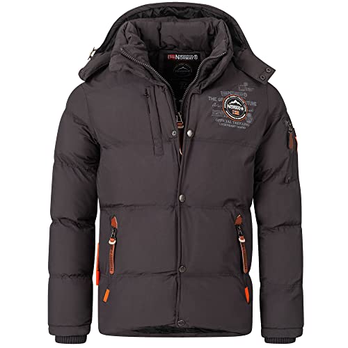 Geographical Norway Herren Winterjacke Verveine Darkgrey -3XL - mit UD Beanie von Geographical Norway