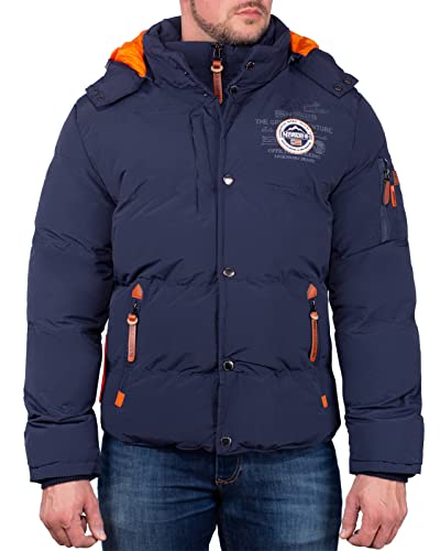 Geographical Norway Herren Winterjacke mit Kapuze Navy 4XL von Geographical Norway