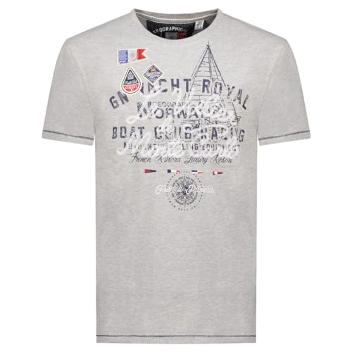 Geographical Norway Jalvinio Men's Cotton T-Shirt Classic Summer Body Wear Short Sleeve Crew Neck Regular Cut von Geographical Norway