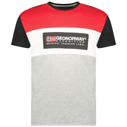 Geographical Norway Jolem Men - T-Shirt Baumwolle Mann - T Shirts Klassischer Sommer - Körperbekleidung Kurzarm Rundhalsausschnitt - Regulärer Schnitt (SCHWARZ XXL) von Geographical Norway