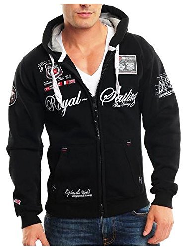 Geographical Norway Kapuzenpullover Sweatshirt Jacke *Royal Sailing* in Schwarz WK419 GN + Jolie Magazin gratis von Geographical Norway