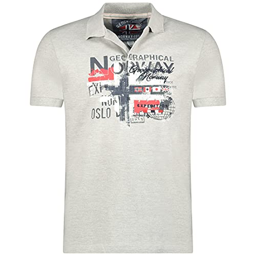 Geographical Norway Ketchup Men - Klassisches Herren Polo - Polos Baumwolle Kurzarm Lässig Knopfkragen - Shirt Tops Regular Classic - Frühling Sommer (Hellgrau L) von Geographical Norway