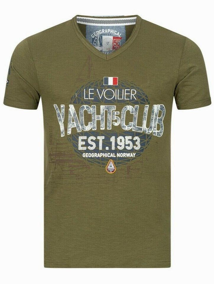 Geographical Norway Kurzarmshirt Geographical Norway T-Shirt Herren Shirt Hemd Sommer Baumwolle Print von Geographical Norway