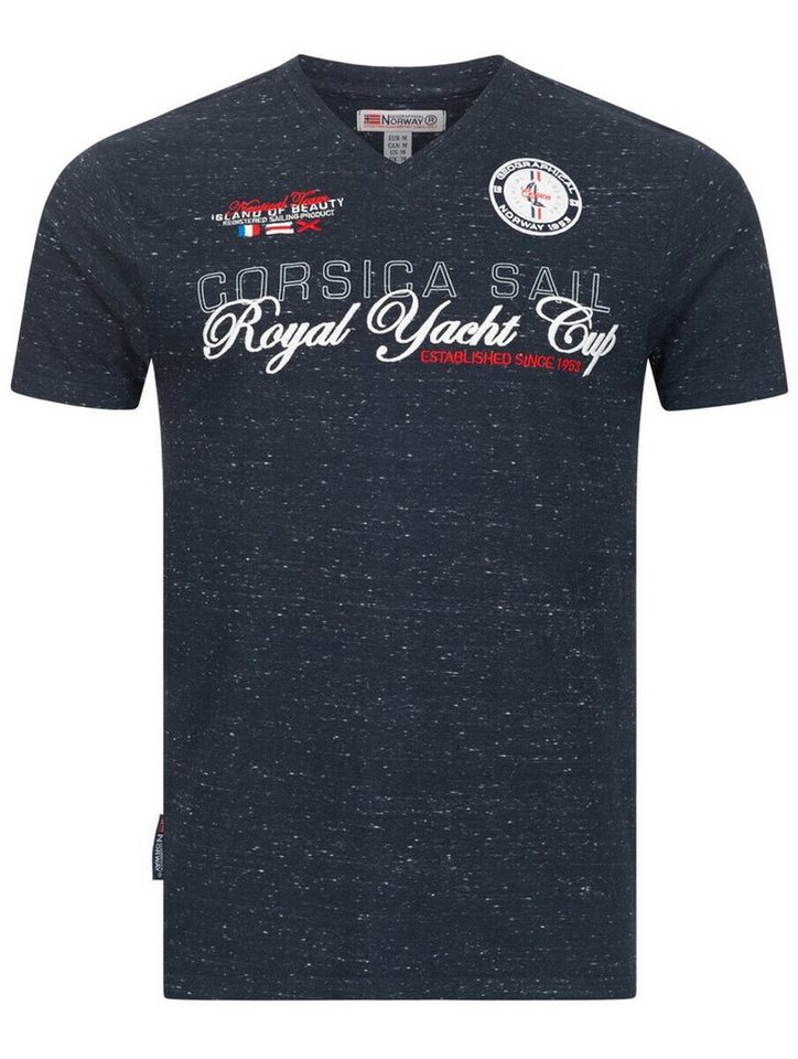 Geographical Norway Kurzarmshirt Geographical Norway T-Shirt Herren Shirt Hemd Sommer Baumwolle Print von Geographical Norway