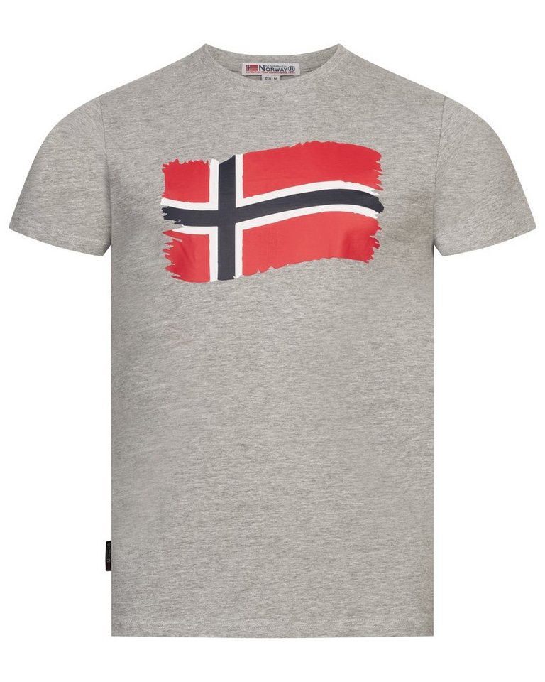 Geographical Norway Kurzarmshirt Geographical Norway T-Shirt Herren Shirt Hemd Sommer Baumwolle Print von Geographical Norway