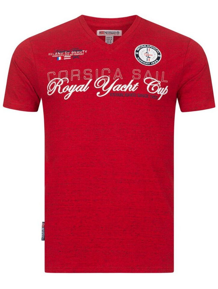 Geographical Norway Kurzarmshirt Geographical Norway T-Shirt Herren Shirt Hemd Sommer Baumwolle Print von Geographical Norway