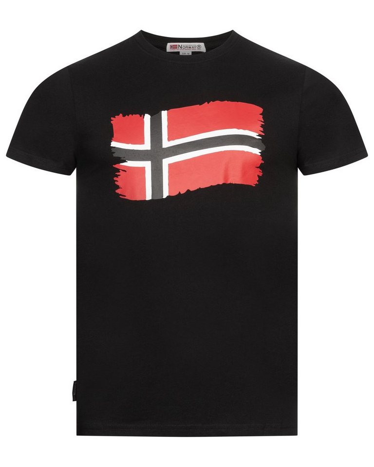 Geographical Norway Kurzarmshirt Geographical Norway T-Shirt Herren Shirt Hemd Sommer Baumwolle Print von Geographical Norway