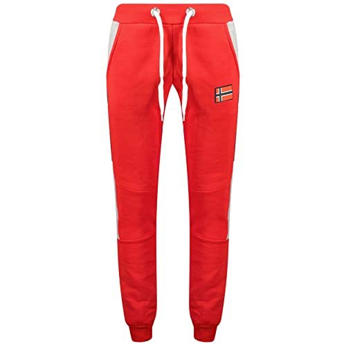 Geographical Norway Molem Men - Jogginghose mit Aufdruck Casual Style - Kleidung Qualität Sport Bequem Weich - Herren Jogginghose Lässig Baumwolle (Rot M) von Geographical Norway