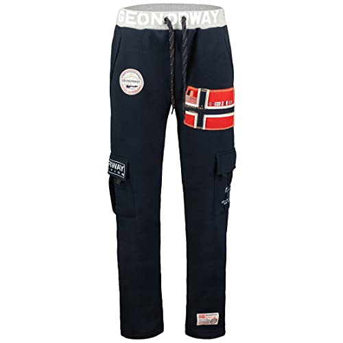 Geographical Norway Mycargo Men - Jogginghose mit Aufdruck Casual Style - Kleidung Qualität Sport Bequem Weich - Herren Jogginghose Lässig Baumwolle (Marineblau L) von Geographical Norway