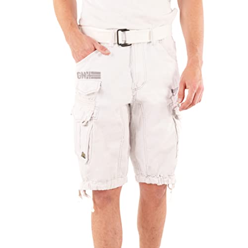 Geographical Norway Herren Cargo Short Sommer Bermuda Kurze Hose Shorts (Weiss, XXX Large) von Geographical Norway