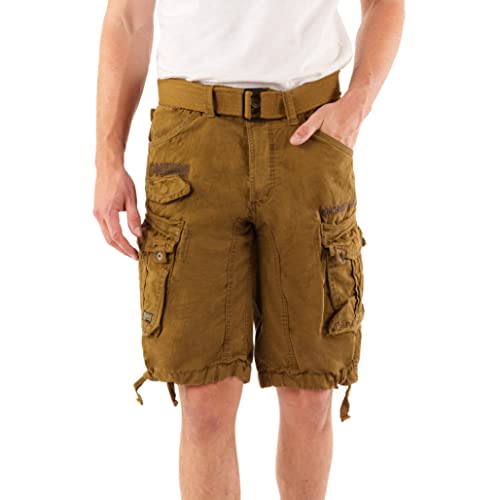 Geographical Norway Panoramique Men - Herren Bermuda Shorts Kurze Manner - Herren Sport Cargo Short Sommer - Regular Herrenshorts Chino Bermuda Shorts Fit (Khaki 3XL) von Geographical Norway