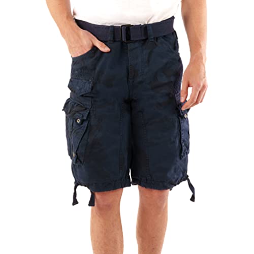 Geographical Norway Shorts, Kurze Cargo Hose Peanut, Bermuda Sommer Camouflage Men (Large/W 33, Navy Camouflage) von Geographical Norway