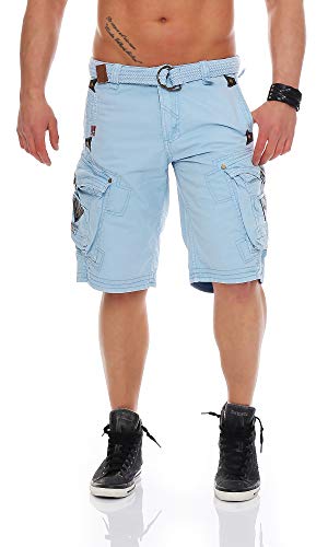 Geographical Norway Herren Cargo Short Sommer Bermuda Kurze Hose Shorts (XXL, Ski Blau) von Geographical Norway