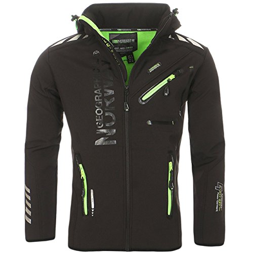 Geographical Norway Richier Royaute Herren Softshell Jacke Outdoor Funktionsjacke Schwarz, XXL von Geographical Norway