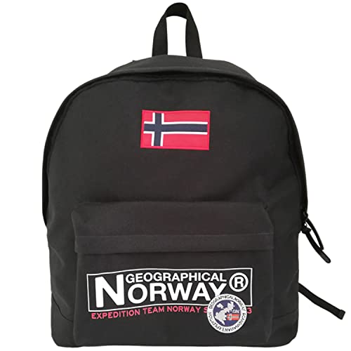 Geographical Norway Rucksack für Damen und Herren – leichter und strapazierfähiger Rucksack für Reisen, Wandern, Arbeit, Freizeit, Schule und Rucksack, langlebig und bequem, Schwarz , One size von Geographical Norway