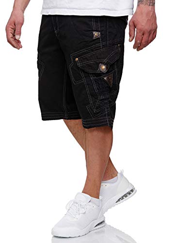 Geographical Norway Shorts, Kurze Cargo Hose Peanut, Bermuda Sommer Camouflage Men (Medium/W 23, Schwarz) von Geographical Norway