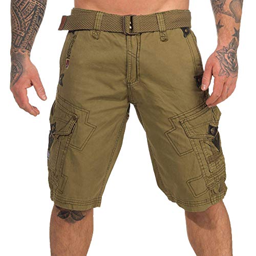 Geographical Norway Herren Cargo Shorts Peanut Bermuda Knielang camo SR020H/GN Größe 2XL Farbe WU1012H/GN-mastic von Geographical Norway