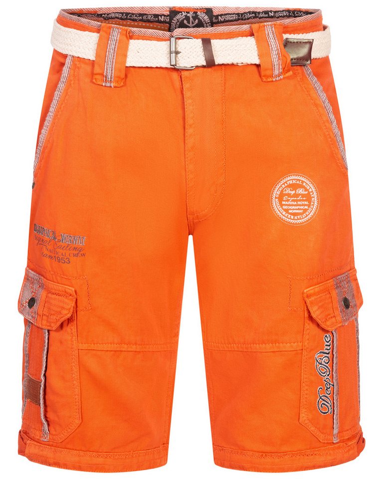 Geographical Norway Shorts Herren Cargo Shorts Kurze Hose Short Bermuda Knielang Sommer + Gürtel von Geographical Norway