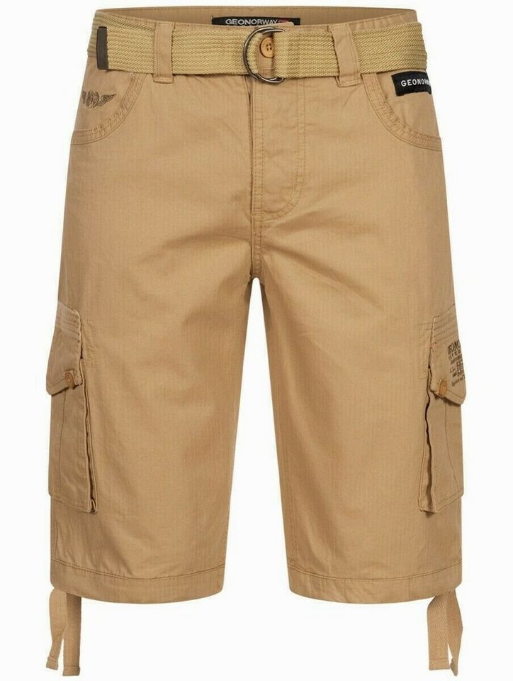 Geographical Norway Shorts Herren Cargo Shorts Kurze Hose Short Bermuda Knielang Sommer + Gürtel von Geographical Norway