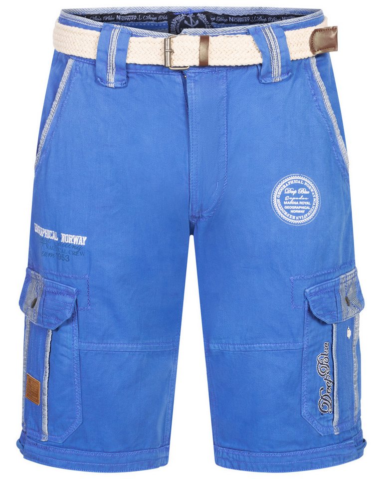 Geographical Norway Shorts Herren Cargo Shorts Kurze Hose Short Bermuda Knielang Sommer + Gürtel von Geographical Norway