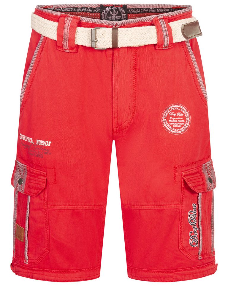 Geographical Norway Shorts Herren Cargo Shorts Kurze Hose Short Bermuda Knielang Sommer + Gürtel von Geographical Norway