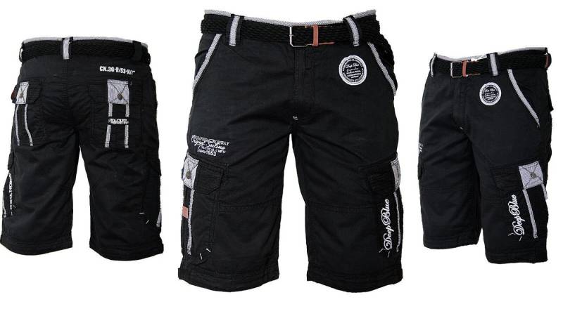 Geographical Norway Shorts Herren Cargo Shorts Kurze Hose Short Bermuda Knielang Sommer + Gürtel von Geographical Norway