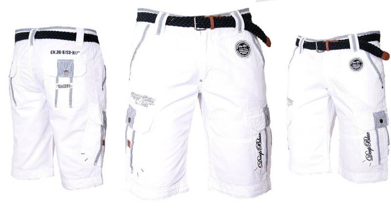 Geographical Norway Shorts Herren Cargo Shorts Kurze Hose Short Bermuda Knielang Sommer + Gürtel von Geographical Norway