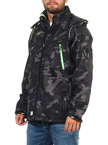 Geographical Norway Softshell Jacke G-Forrest - CAMO - Schwarz/Grün - XL von Geographical Norway