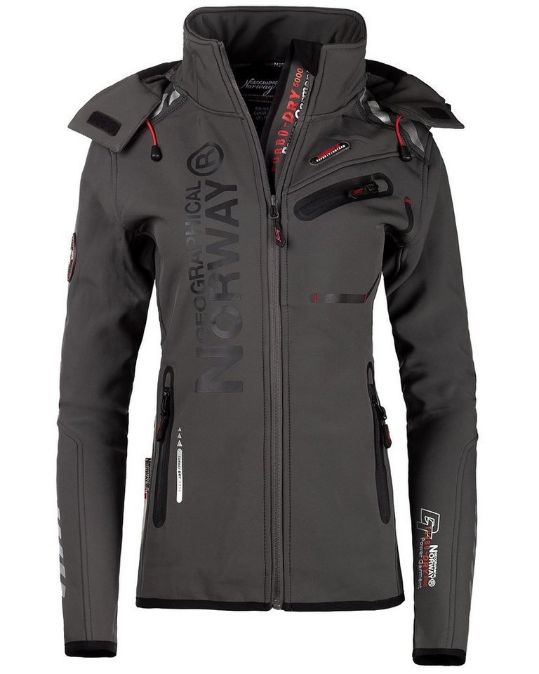 Geographical Norway Softshelljacke Damen Outdoor Jacke bareine (1-St) mit Kapuze zum Wandern von Geographical Norway