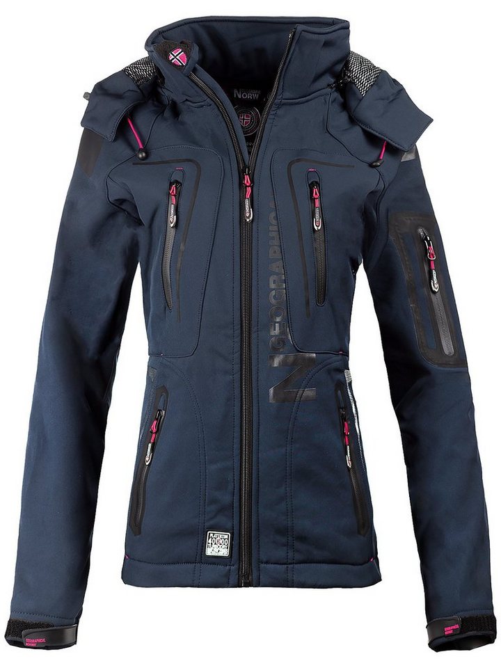 Geographical Norway Softshelljacke Damen Outdoor Jacke batislande (1-St) mit Kapuze und Reflektoren von Geographical Norway