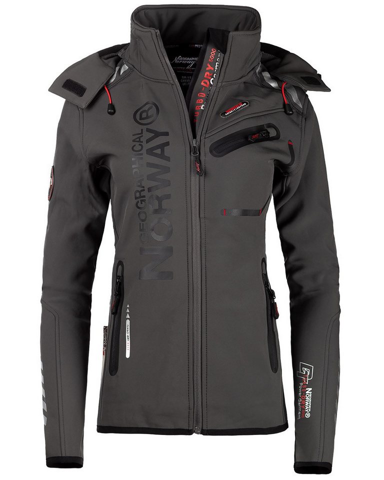 Geographical Norway Softshelljacke Damen Regular Fit Allwetterjacke bareine lady Dark-Grey ASSORT L Wind-, wasser- und kälteabweisendes Material von Geographical Norway