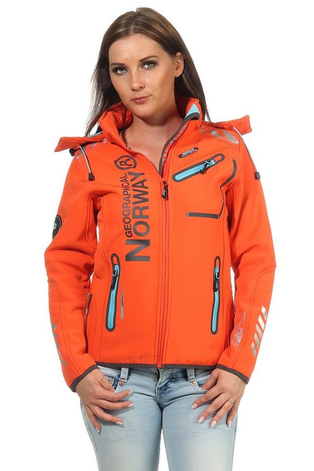 Geographical Norway Softshelljacke Damen Softshell Jacke G-Rose by leyoley mit abnehmbarer Kapuze, hochschließender Kragen von Geographical Norway