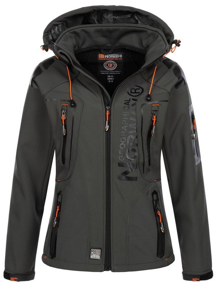 Geographical Norway Softshelljacke Damen Softshell Jacke Frühlings Windbreaker Übergangsjacke Regen Jacke von Geographical Norway